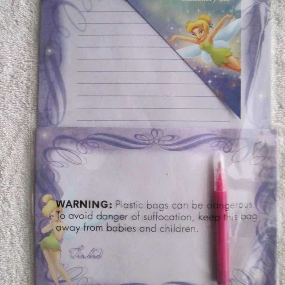 Disney's Stationary Set Note Paper Envelopes Fairies Tinkerbell Tink Fairy Dopey